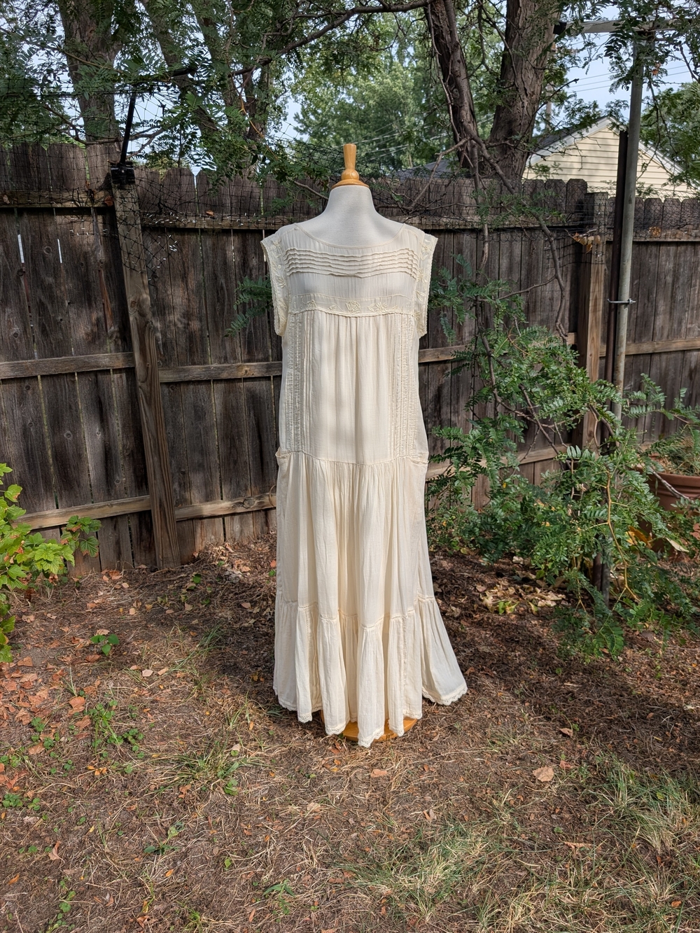 Free People Cream Drop Waist Maxi Dress
